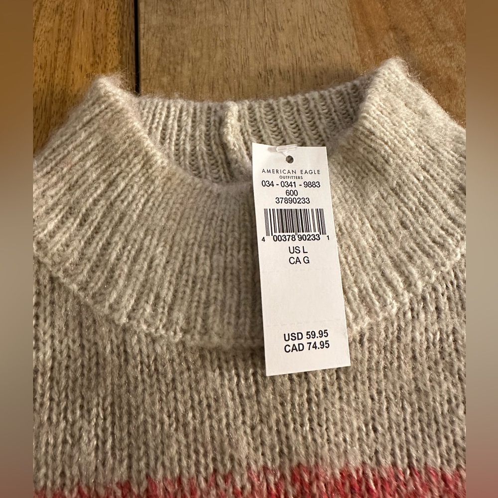 NWT American Eagle aerie AE Ombre Stripe Mock Neck Crop Sweater - Picture 12 of 14